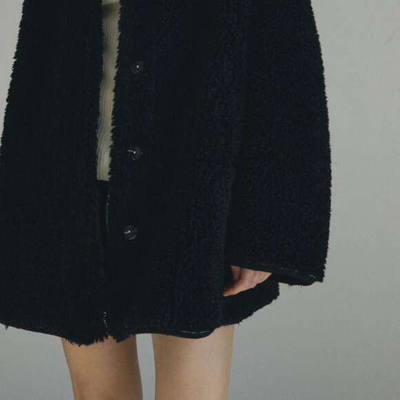 Black Teddy Fleece Jacket/Coat - Picture 3 of 3